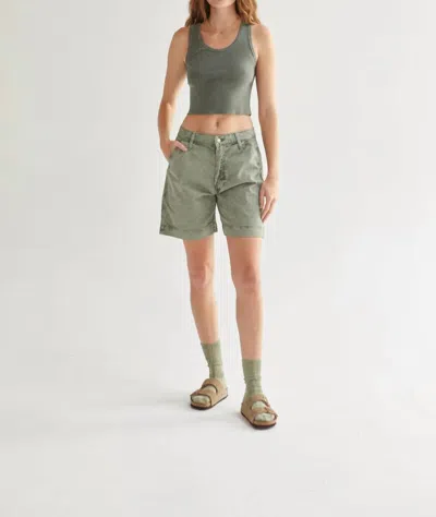 Asher Becca Crop Tank Top In Faded Olive In Green