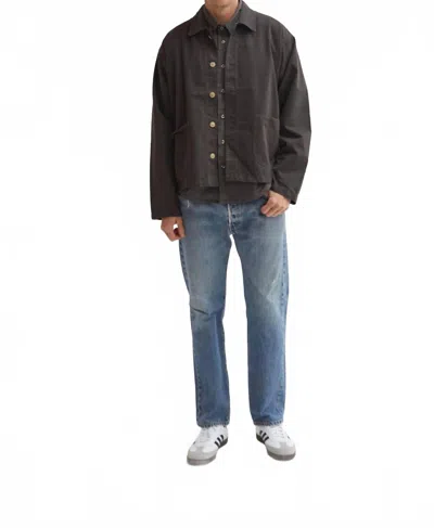 Asher Cam Work Jacket In Vintage Black In Brown
