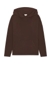 Asher Carter Waffle Hoodie In Espresso