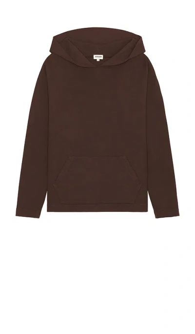 Asher Carter Waffle Hoodie In Espresso