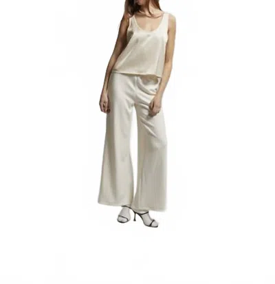 Asher Cassie Interlock Wide Leg Pants In Bone In Neutral