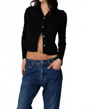 Asher Chelsea Cardigan In True Black