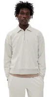 Asher Claude Heather Ash Quarter Zip Heather Ash In White