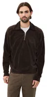 Asher Claude Quarter Zip Chocolate In Brown