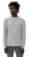 Asher Elio Heather Brushed Fine Sweater Tee Heather Grey In Gray