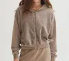 Asher Esther Velour Zip-up Sweatshirt In Latte In Multi