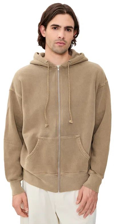 Asher Isaac Zip Hoodie Vintage Mushroom In Brown