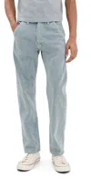 Asher Jude Slub Cotton Twill Pants Ocean In Ocean