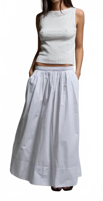 Asher Kate Poplin Maxi Skirt In Le Blanc In White