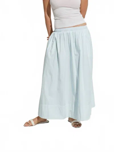Asher Kate Poplin Pleated Skirt In Ice Blue