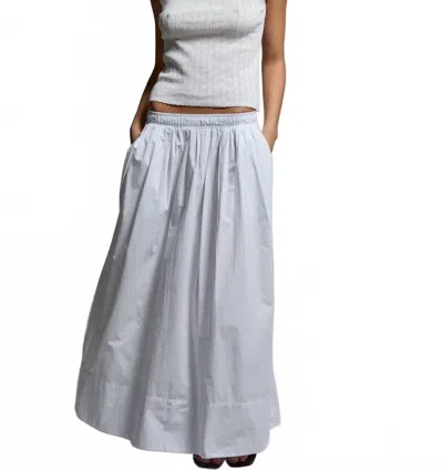 Asher Kate Poplin Pleated Skirt In White