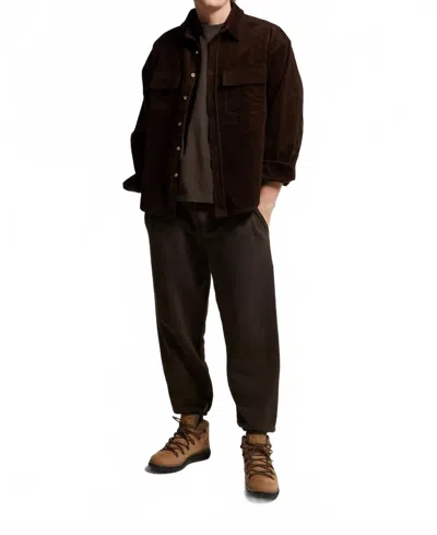 Asher Lorenzo Corduroy Shirt In Chocolate In Brown