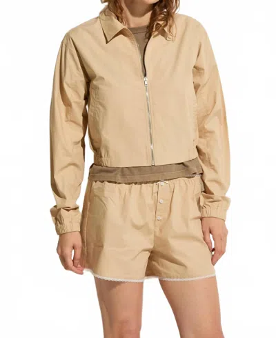 Asher Luna Poplin Short In Wheat In Gold