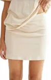 Asher Madeleine Velour Mini Skirt In Bone In Neutral