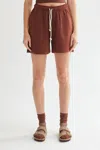 Asher Maya Long Short In Bordeaux In Brown