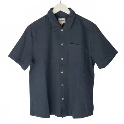 Asher Men's Gary Camp Shirt In Denim Blue