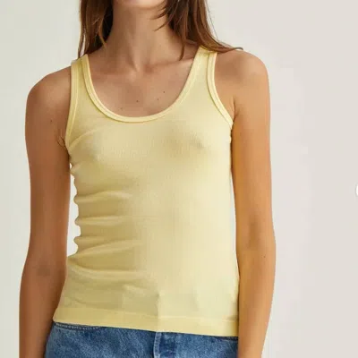 Asher Mila Rib Tank Top In After Glow In Yellow