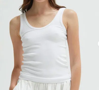 Asher Mila Ribbed Tank In White