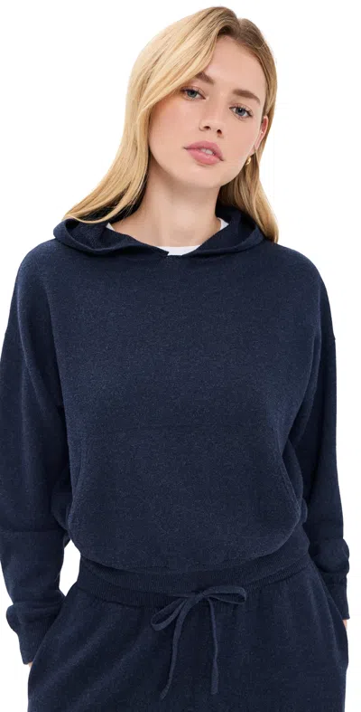 Asher Nima Knitted Hoodie Heather Cadet In Blue