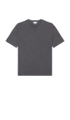 Asher Noah Cotton Linen Tee In Black