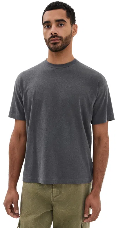 Asher Noah Cotton Linen Tee Vintage Black
