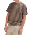 Asher Noah Stripe Tee In Mushroom