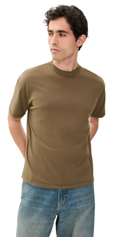 Asher Noah Supima Tee Seaweed In Brown