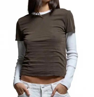 Asher Noe Baby Tee In Chocolate In Brown