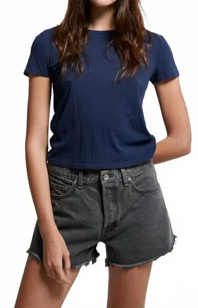Asher Noe Baby Tee In Ocean In Blue