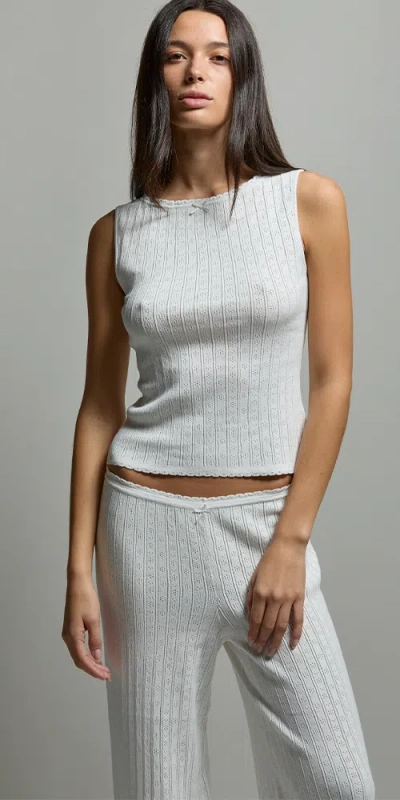 Asher Paloma Pointelle Muscle Tank In Gray