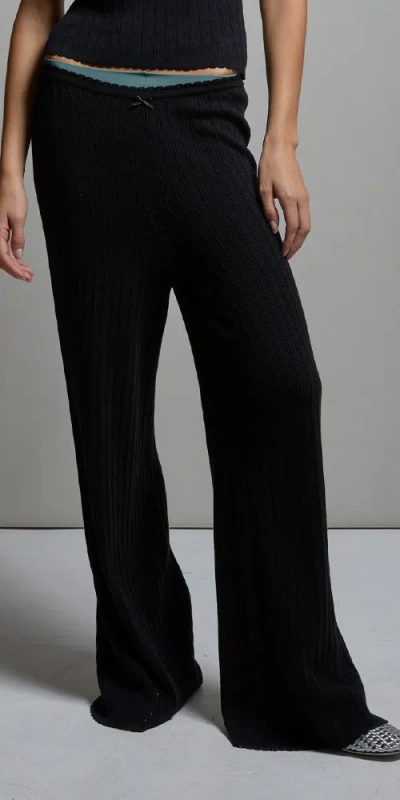 Asher Paloma Pointelle Pant In Black