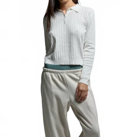 Asher Paloma Pointelle Polo In White