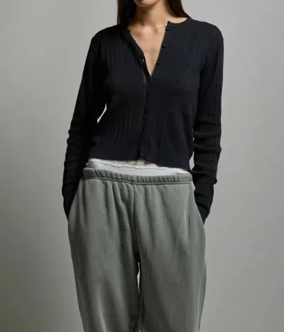 Asher Pipa Cardigan In True Black