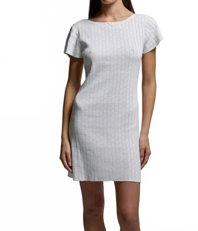 Asher Piper Pointelle Dress In Optic White In Gray