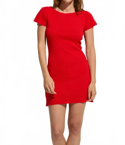 Asher Piper Pointelle Dress In Red