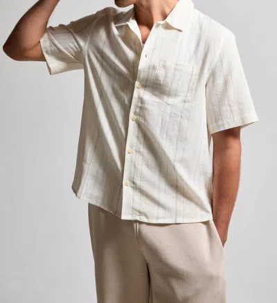 Asher Rick Camp Shirt In Ivory In Multi