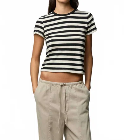 Asher Rylee Short Sleeve Tee In Black/white Stripe