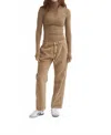 Asher Saddie Ribbed Turtleneck In Latte In Brown