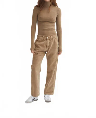 Asher Saddie Ribbed Turtleneck In Latte In Brown