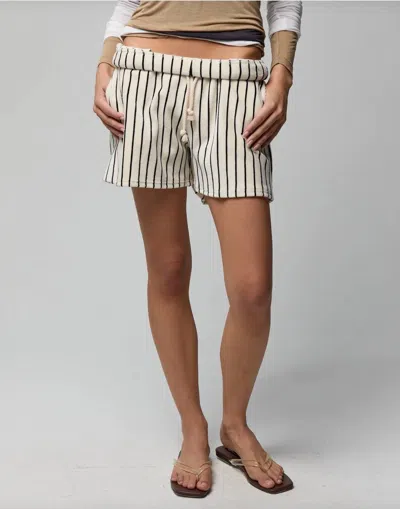 Asher Sandy Shorts In Cream / Brown Stripe Cream / Brown Stripe In Multi