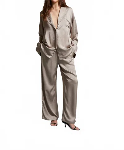 Asher Tatum Tux Wide Leg Pants In Steel In Gray