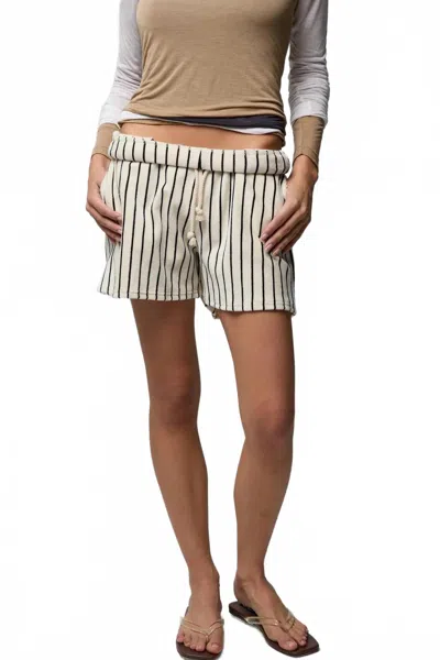 Asher Teri Velour Short In Natural/black Stripe In Multi