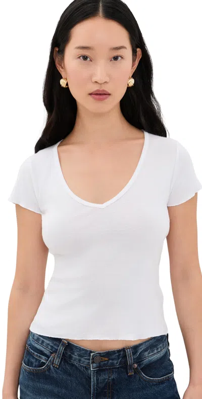 Asher Vicki V Neck Tee White