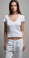 Asher Vicki V-neck Tee In Blue