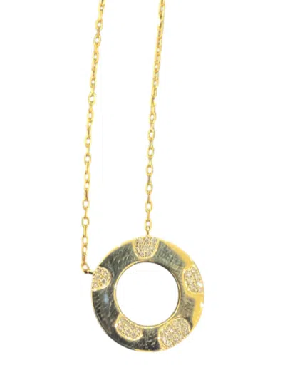 Asher Women's Round Pendant Necklace In Gold