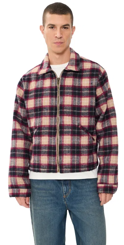 Asher Zed Plaid Zip Up Jacket Red/brown