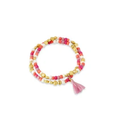 Ashiana Liberty Pink Beaded Bracelet