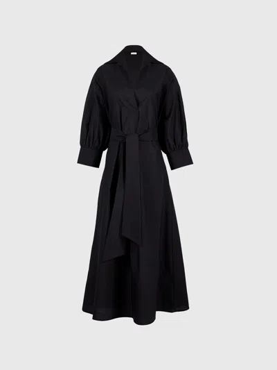 A.shirt A. Shirt Cordelia Linen Dress Size: S In Black