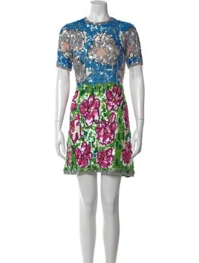 Pre-owned Ashish Floral Print Mini Dress In Multi