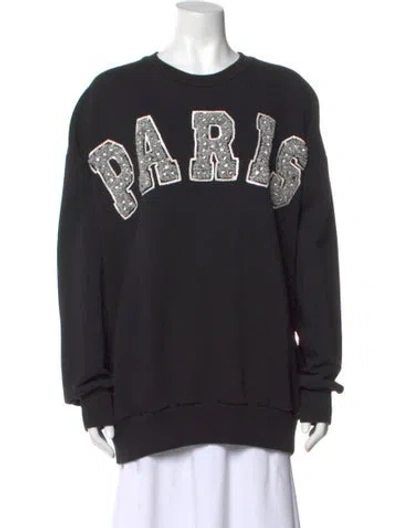 Pre-owned Ashish Graphic Print Crew Neck Sweater In Black